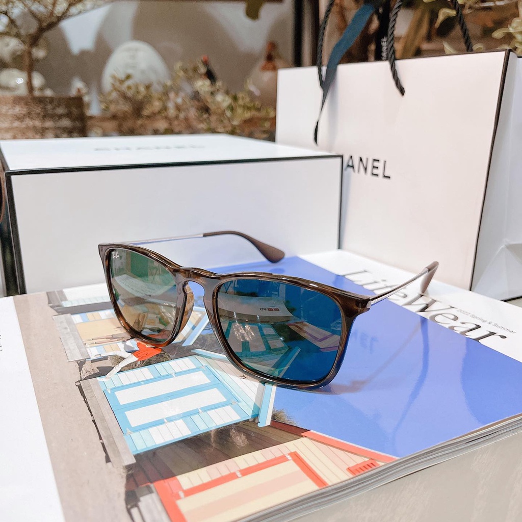 Kính Mát Ray-ban RB4187 710/71 viền nhựa trơn havana mắt vuông