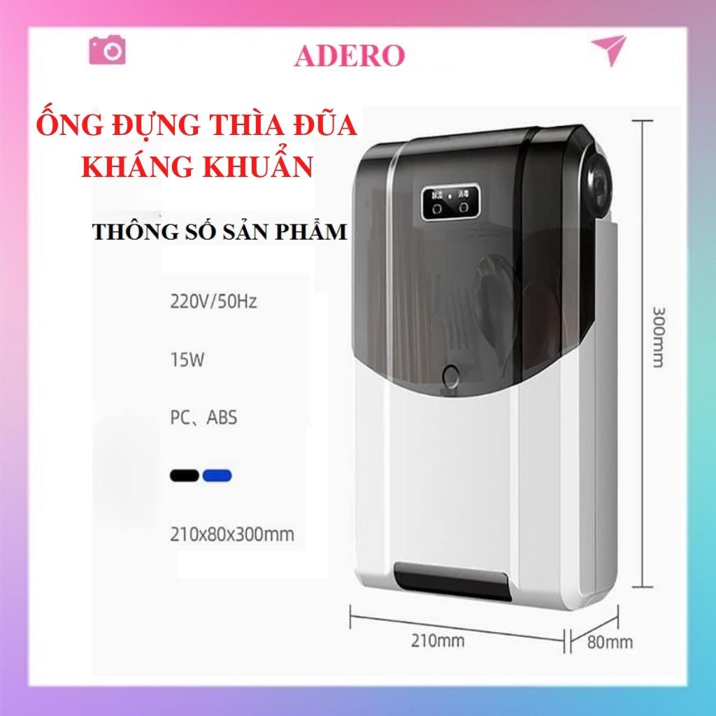 Ống đựng đũa thìa treo tường ADERO có nắp đậy sấy khô phiên bản USB AD20