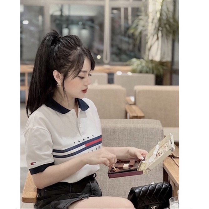ÁO POLO NỮ CỔ BẺ TOMMY