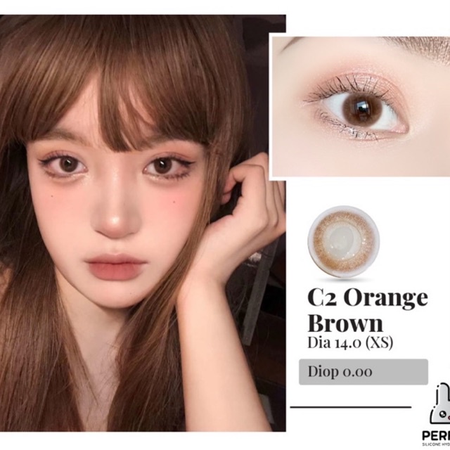 Lens Mắt , Kính Áp Tròng Không Độ , C2 ORANGE , DIA 14.0 XS , Dành Cho Mắt Khô Yếu Giá Sale