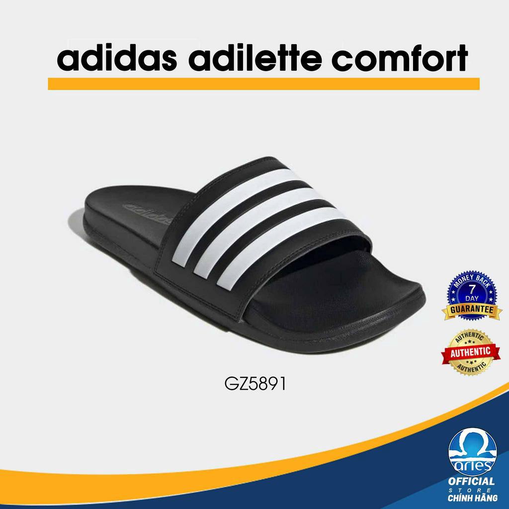 Dép nam adidas Comfort plus 3 stripes quai ngang chính hãng công nghệ CloudFoam êm chân tuyệt đối - Aries Sốp