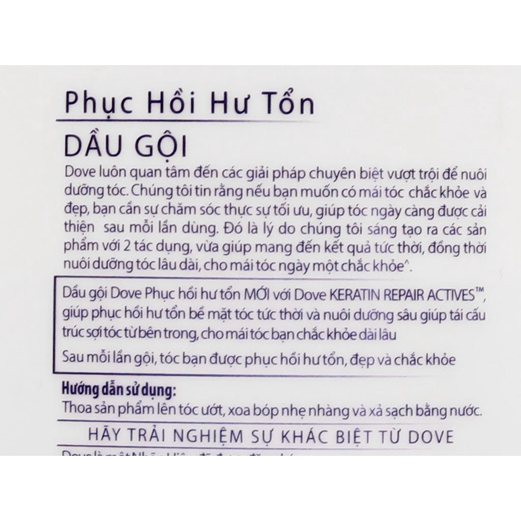Dầu gội &amp; xả Dove ngăn gãy rụng giúp tóc óng mượt chai 640/ 610g