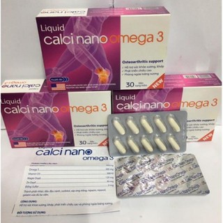 Calci Nano Omega 3 Hỗ trợ sức khoẻ xương khớp, phát triển chiều cao, ngừa loãng xương hộp 30 viên chính hãng