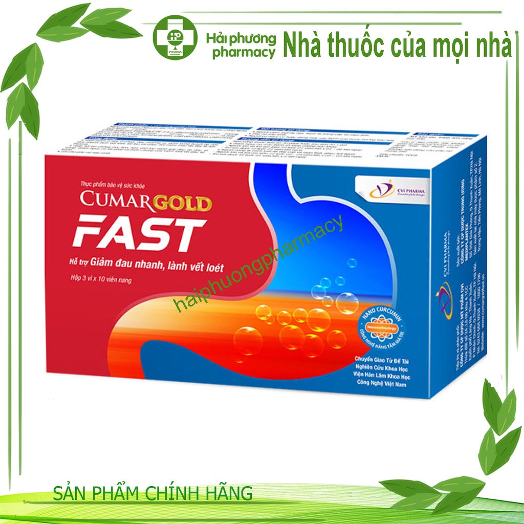 Cumargold Fast - dứt điểm viêm loét  Dạ Dày hạn chế tác nhân gây đau dạ dày