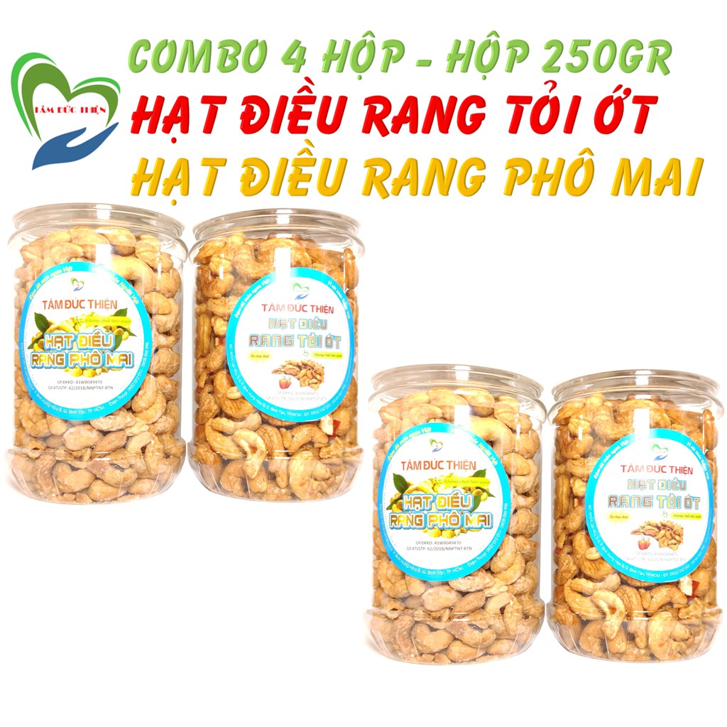 [Tặng 4 Hũ Đậu Phộng]Combo 1 KG Hạt Điều Rang Tỏi/Hạt Điều Phô Mai[Nguyên Liệu Sạch]Tâm Đức Thiện(4 x 250GR) | BigBuy360 - bigbuy360.vn