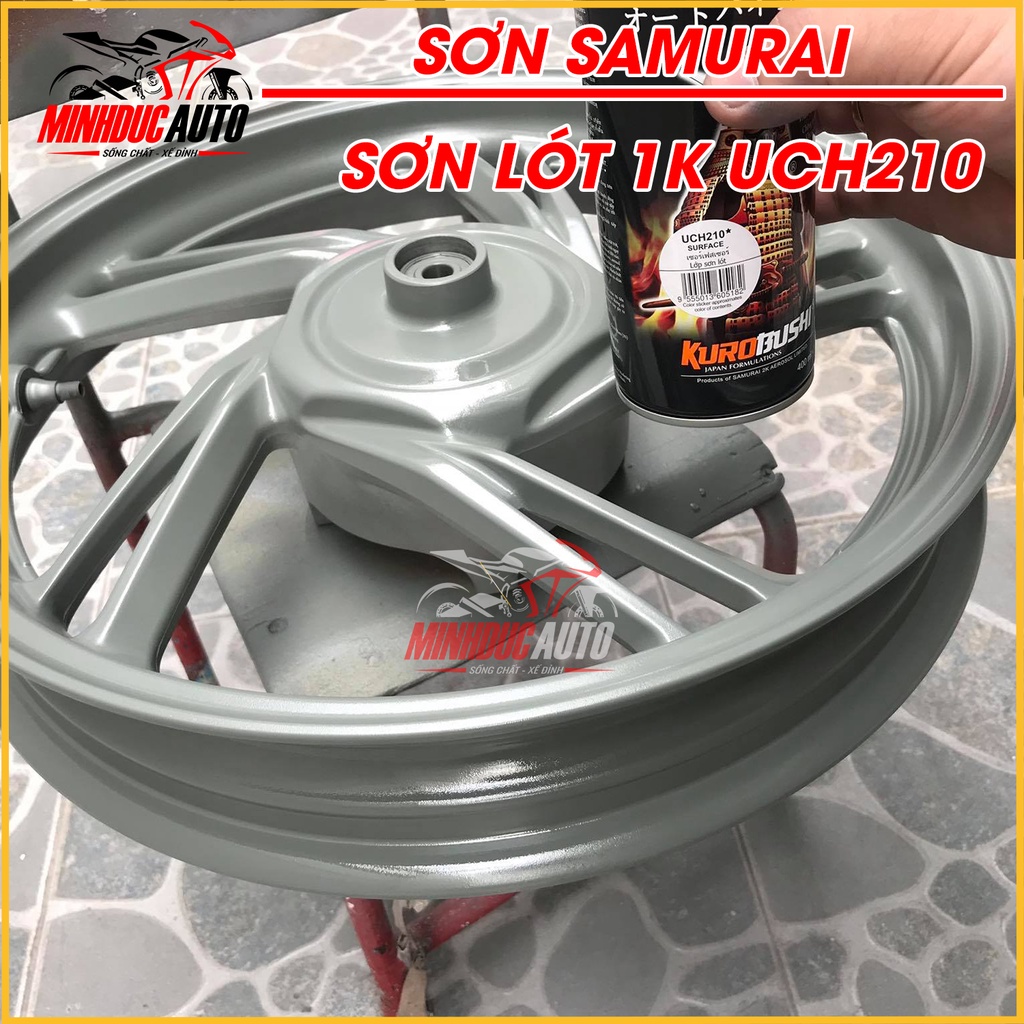 Sơn lót samurai uch210 màu xám chuyên dụng cho sơn xe máy ô tô