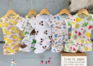 Combo 5 bộ cotton tre cộc tay