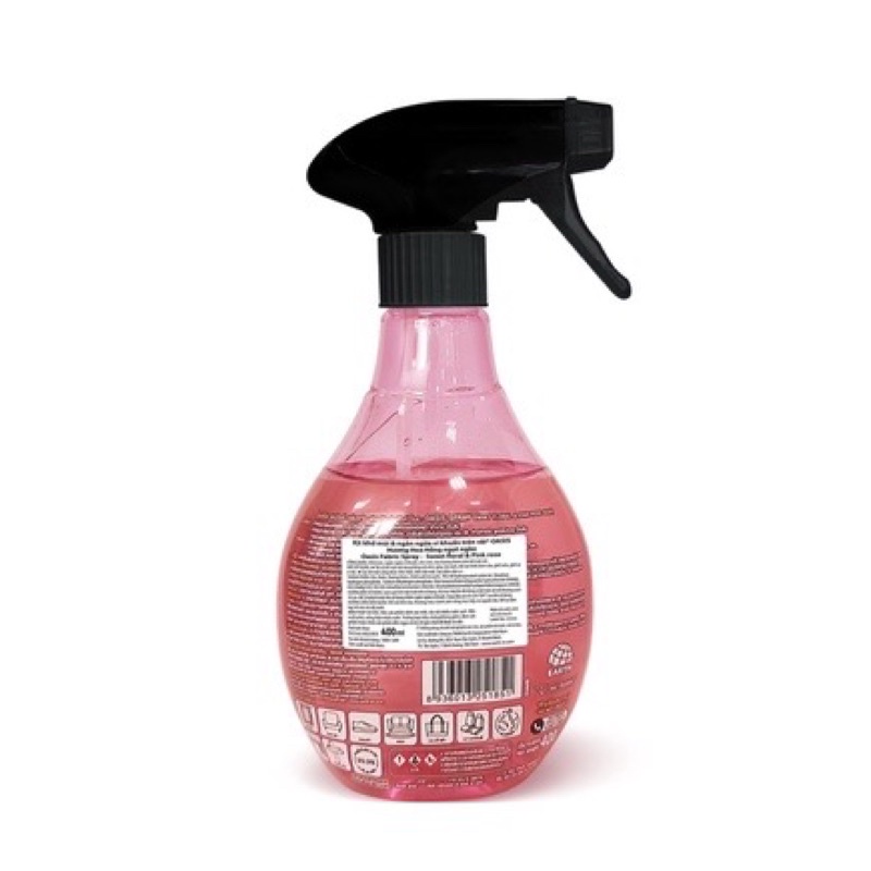 Xịt vải khử mùi &amp; Ngăn ngừa vi khuẩn trên vải Oasis Sweet floral &amp; Pink rose 400ml Hương thơm quyến rũ ngọt ngào