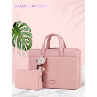 Túi chống sốc cho macbook, laptop, surface màu hồng cute, túi xách công sở nữ