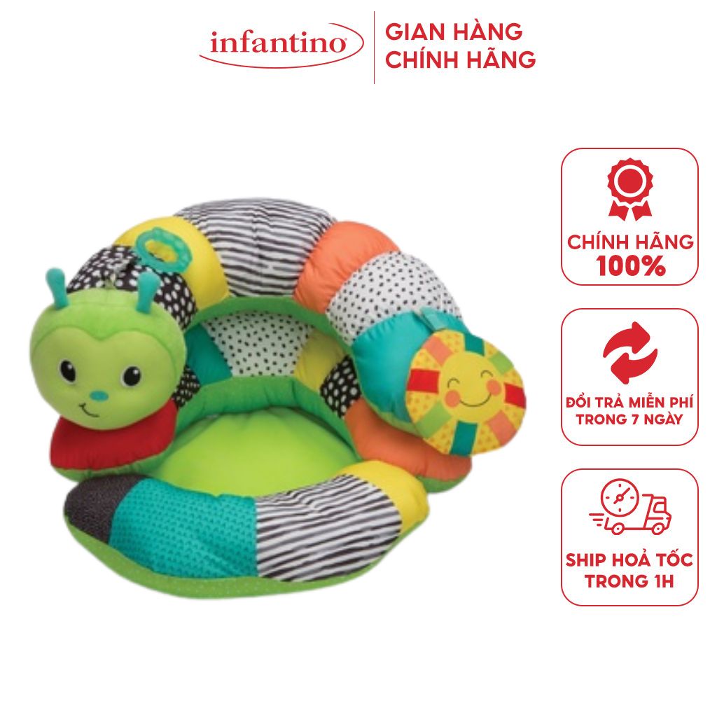 Gối Tập Lẫy - Ngồi Hình Sâu INFANTINO 4 Trong 1 Dành Cho Bé Bằng Chất Vải Mềm Mịn