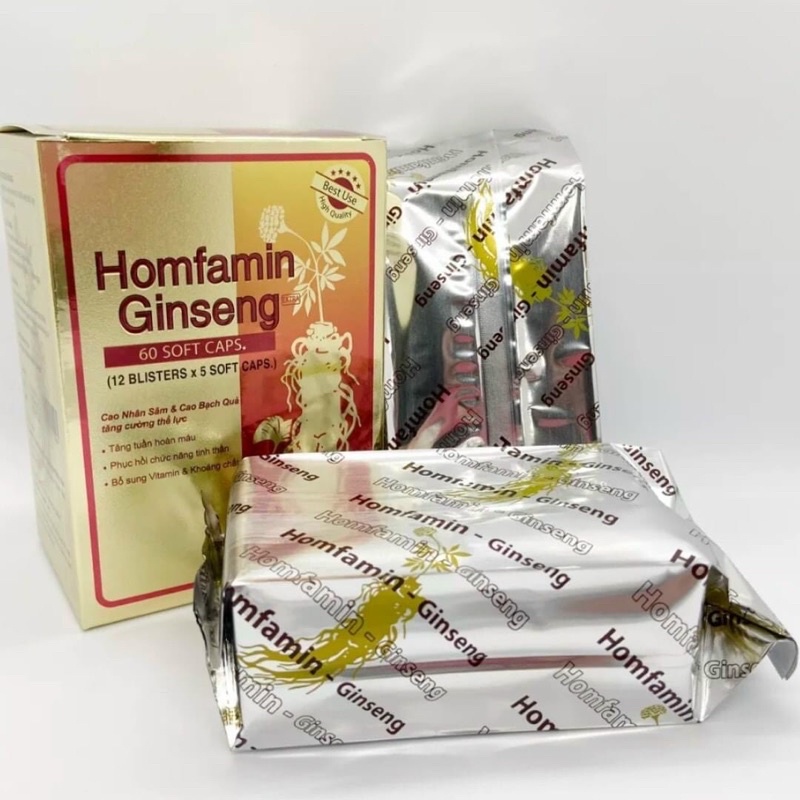 VIÊN UỐNG BỒI BỔ SỨC KHỎE HOMFAMIN GINSENG NHÂM SÂM - TĂNG CƯỜNG THỂ LỰC HOMTAMIN GINSENG - HỘP 60 VIÊN