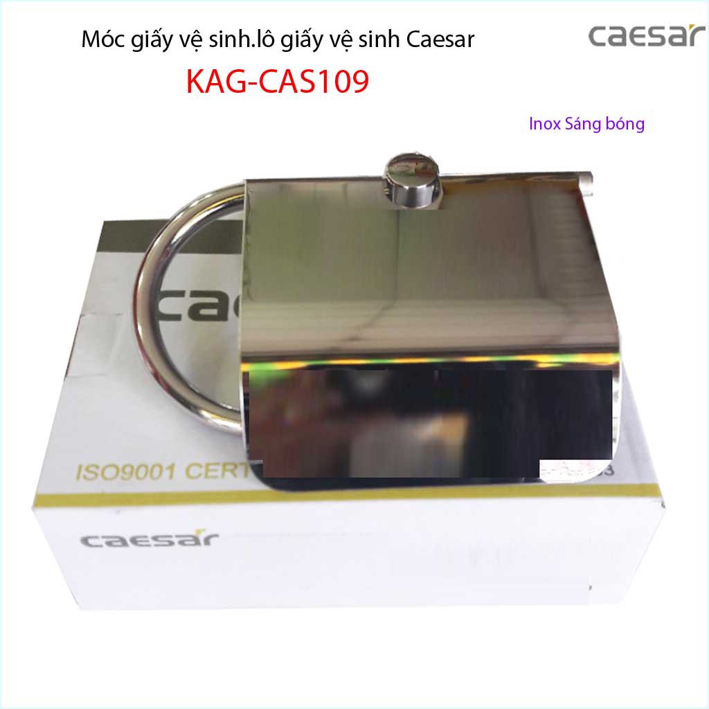 Móc gấy Caesar KAG-CAS109, hộp để giấy vệ sinh inox 304 bóng thiết kế cao cấp
