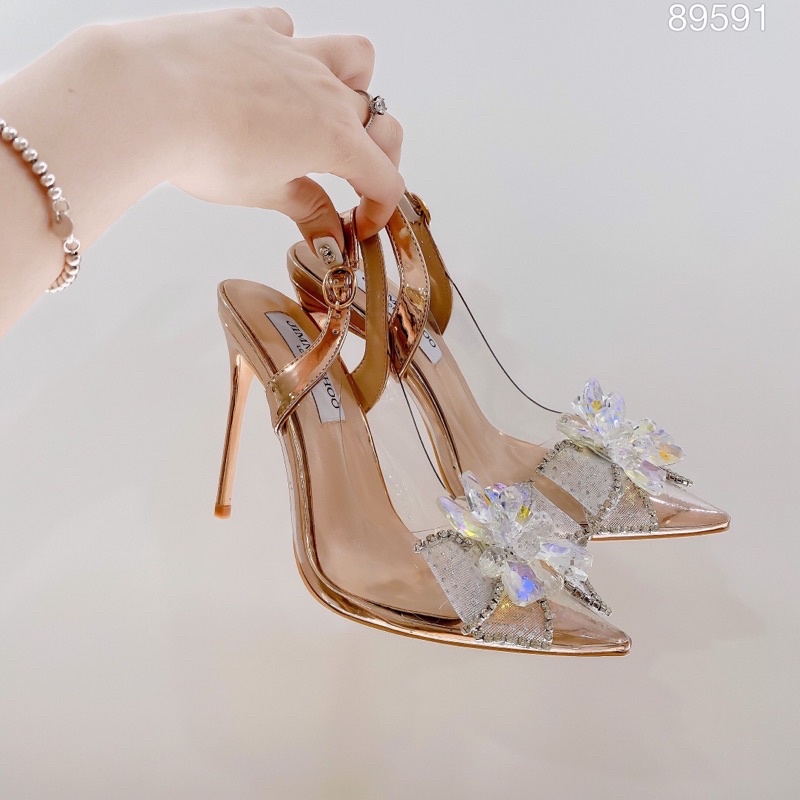 Sandal nơ hoa đá mica fullbox