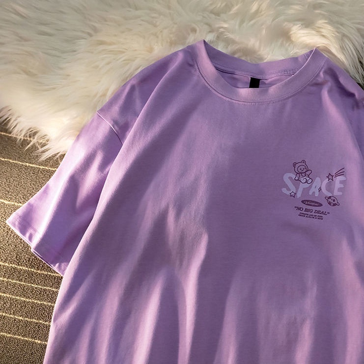 Áo thun COZOKC tay ngắn dáng rộng phong cách harajuku Nhật Bản dễ phối đồ thời trang