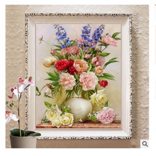 Tranh thêu hoa khổ lớn 71x98cm sỉ= lẻ