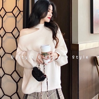 Áo len tay dài hở vai form rộng