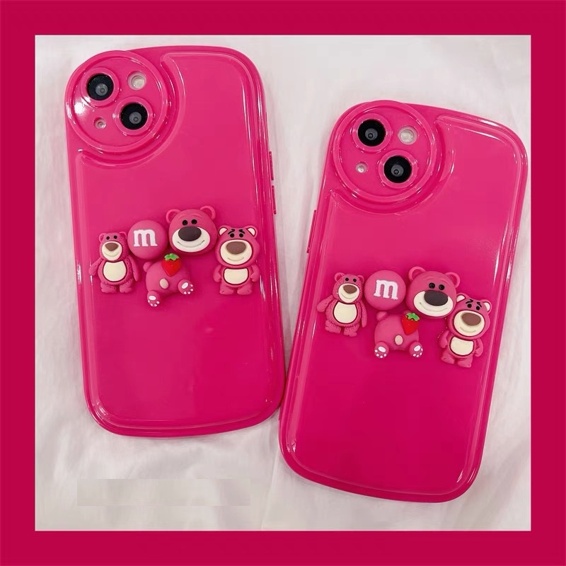 Ốp Điện Thoại Mềm In Hình Gấu 3D Cho Iphone 14Proax 13 pro max 12 pro max 11 pro max xs max xr x Hoạt Hình