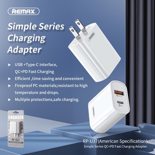 Cóc sạc nhanh remax rp-u37 qc3.0 + pd 18w - ffjdfndjfdf