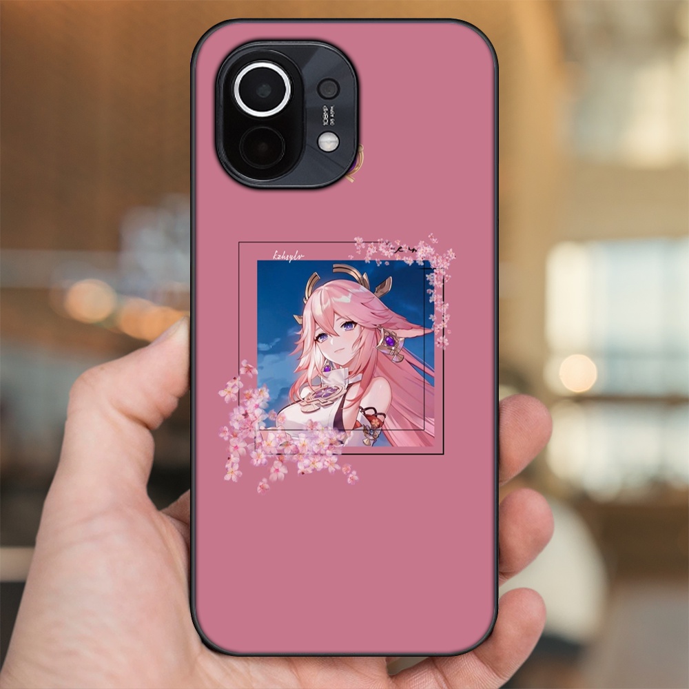 Ốp lưng Xiaomi Mi 11 viền đen in hình Yae Miko Genshin Impact