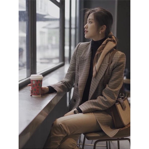 ÁO BLAZER KẺ 2 lớp