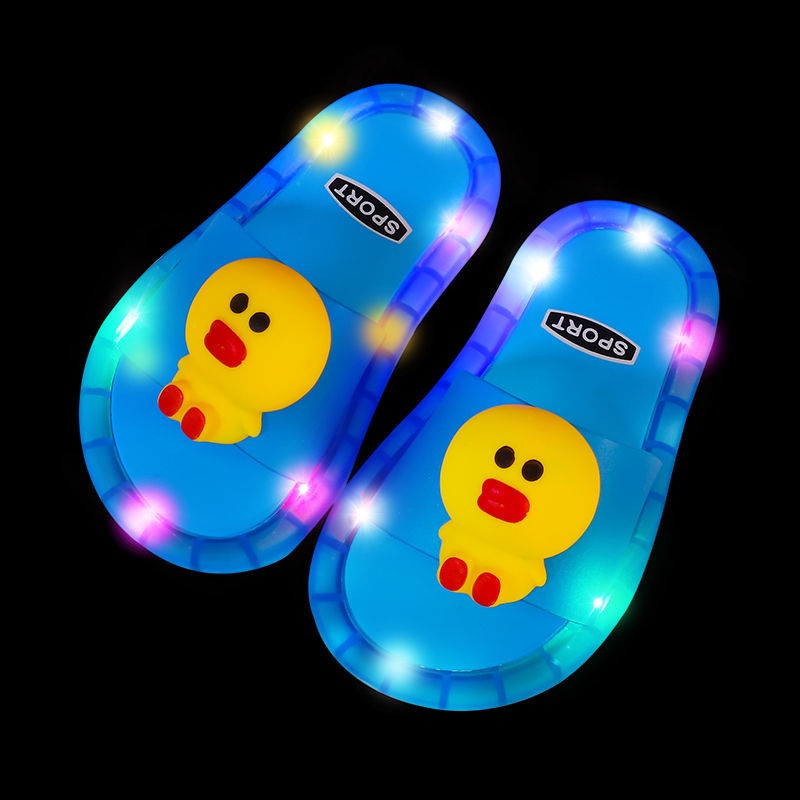 Dép Đi Trong Nhà Chống Trượt Có Đèn flash Hình Mèo kitty Dễ Thương Cho Bé