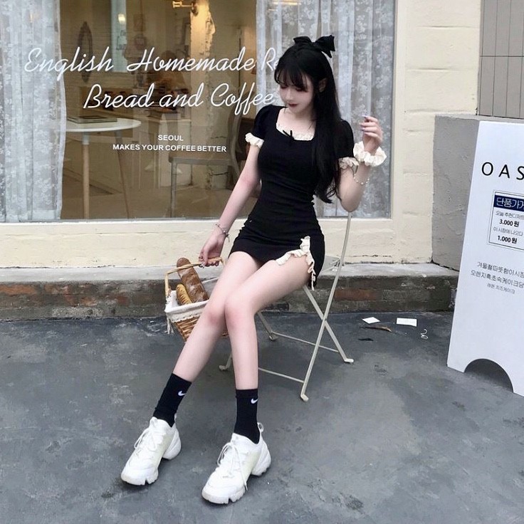 [SẴN] Váy đầm dáng ôm body phối ren dễ thương, gợi cảm SANA DRESS (Kèm ảnh thật) | BigBuy360 - bigbuy360.vn