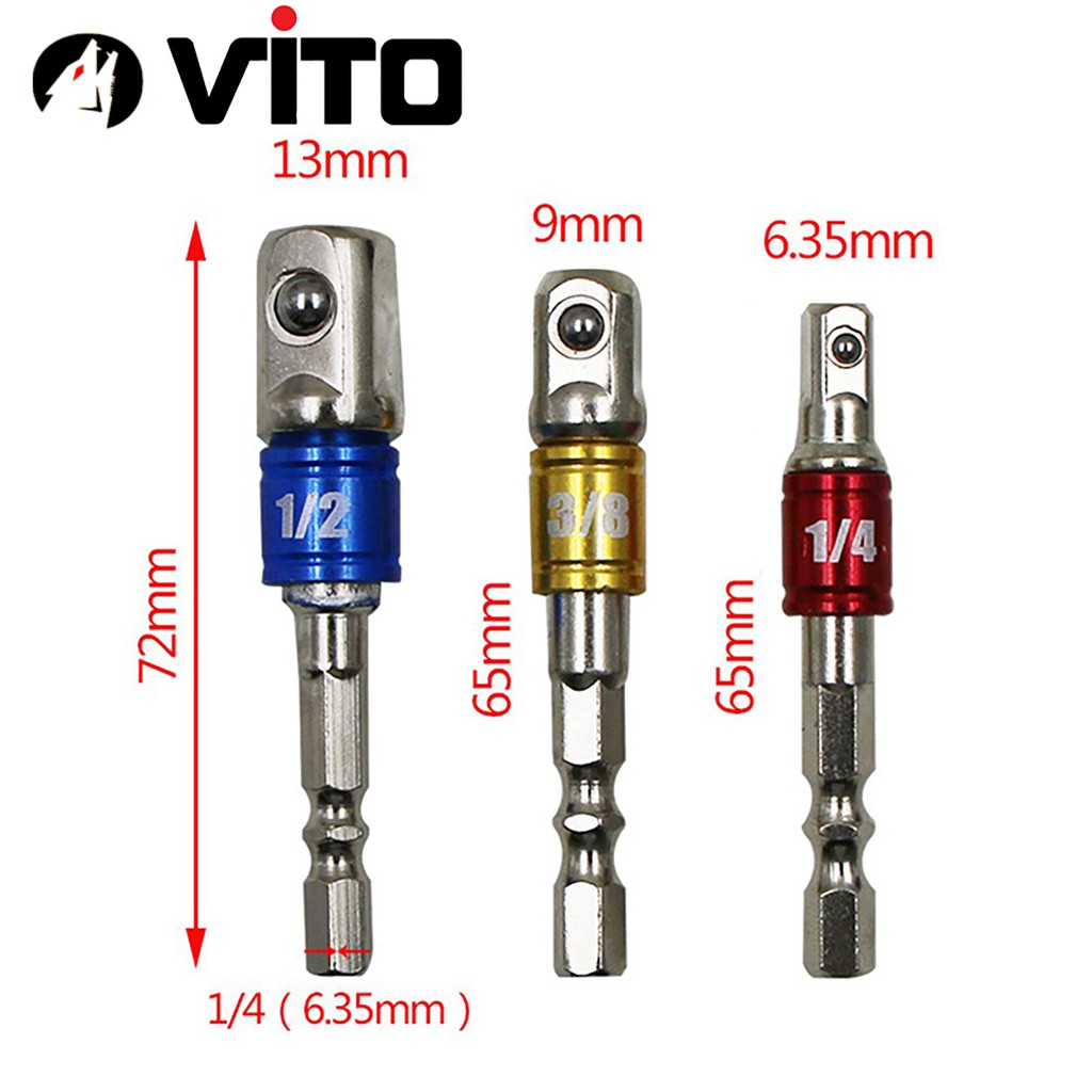 Bộ 3 Đầu Chuyển Máy Bắt Vít Thành Chân Bulong VITO