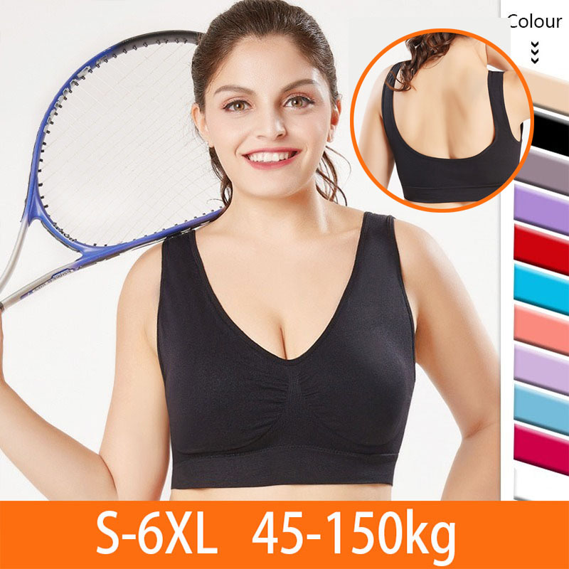 Ready Stock M-6XL 45-150kg Plus size sports bra women underwear without steel ring female vest lingerie | BigBuy360 - bigbuy360.vn