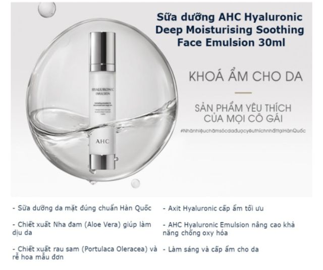 BỘ DƯỠNG SIÊU CẤP ẨM AHC HYALURONIC TRIAL KIT 3 MÓN