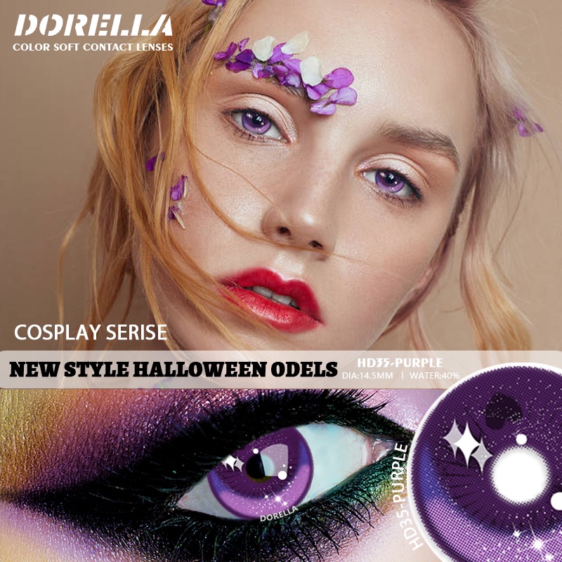 D'ORELLA 1 Cặp  Ống kính màu Mắt Ống kính cosplay mới Dòng COSPLAY Halloween Phóng đại và phóng to mắt Màu Liên hệ Mắt Người đẹp Yêu tinh Mirage Ống kính màu Mắt Mỹ phẩm