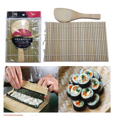 Mành Cuộn Sushi Bằng Tre Kèm Vá Múc