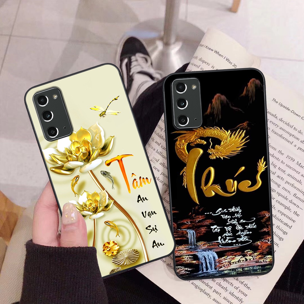 Ốp lưng Samsung Note 20 phiên bản cha mẹ - vợ chồng- chữ thư pháp Tâm, nhẫn, phúc lộc thọ cực đẹp và ý nghĩa