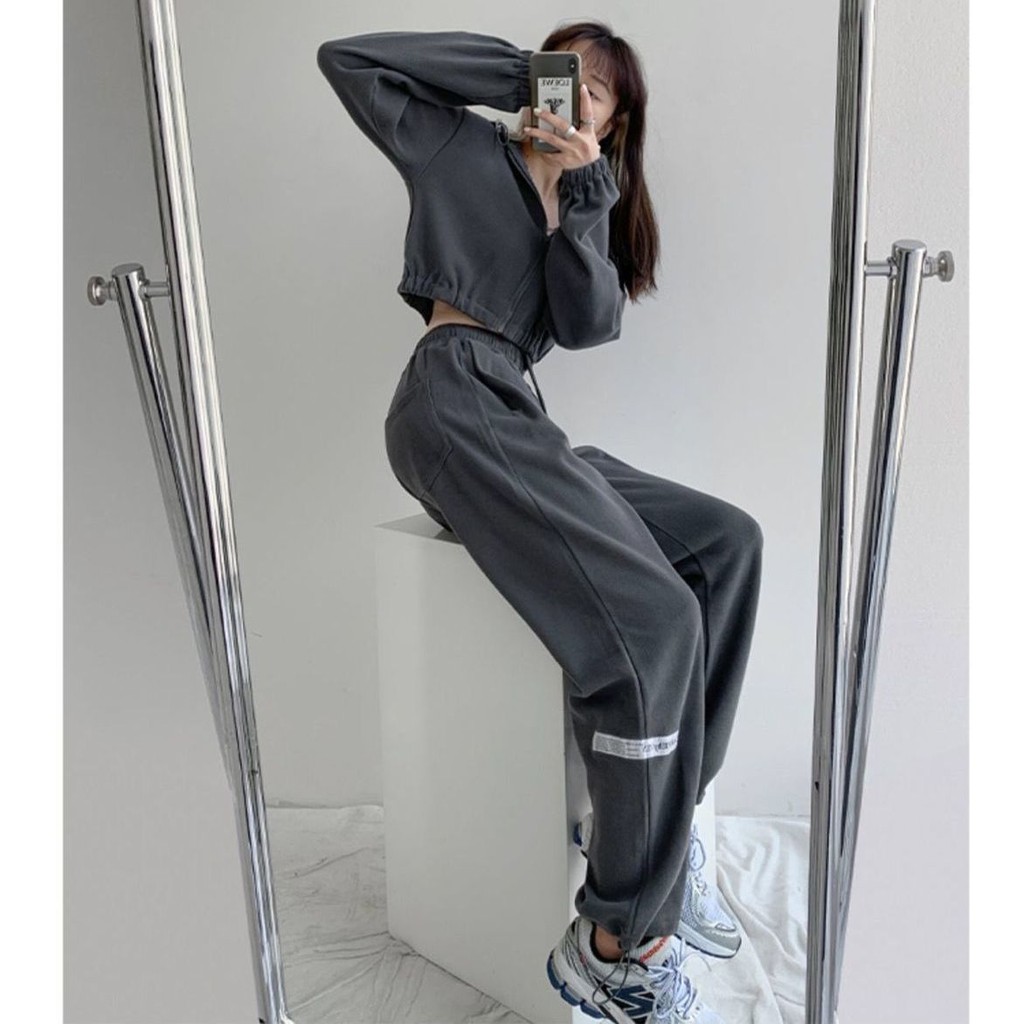 Quần Dài Thể Thao Dáng Rộng Lưng Cao Phối Dây Rút In Chữ Thời Trang Xuân Hè Mới Cho Nữ | BigBuy360 - bigbuy360.vn