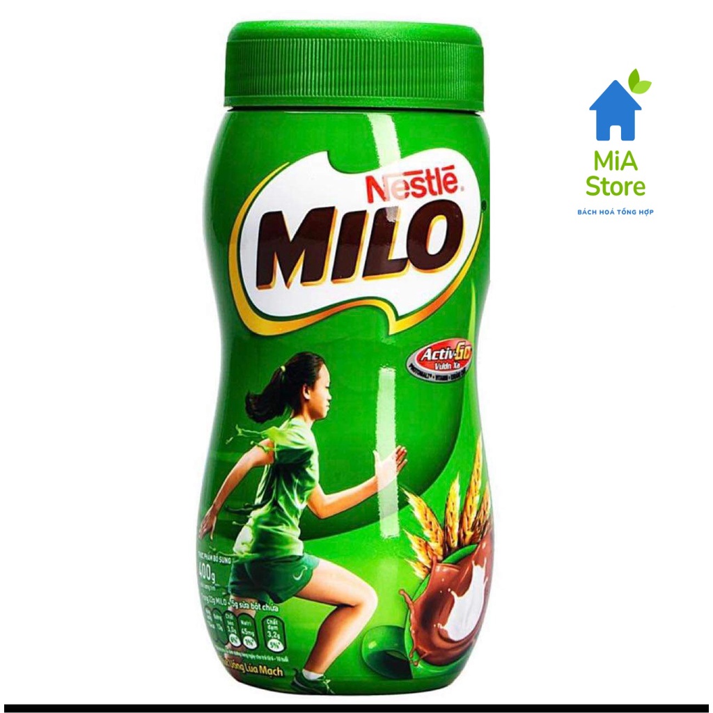 (400g) Sữa bột Milo nguyên chất | Sữa Nestle Milo bổ sung canxi , hỗ trợ tăng chiều cao cho trẻ