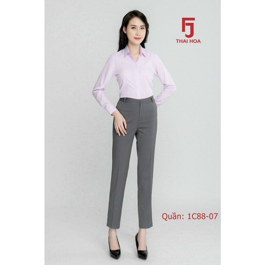 Quần tây Thái Hòa 1C màu xám cho nàng có vòng mông và đùi to