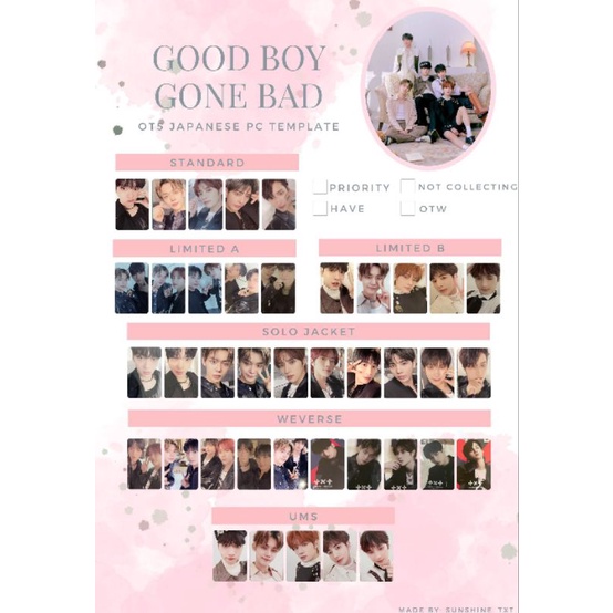 Cuốn album nhật nhóm txt good boy gone bad limited a/limited b/ standard chính hãng