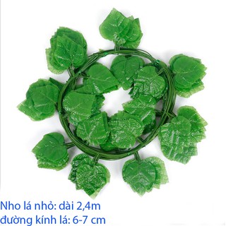 Dây lá Nho giả lá xanh dài 2,3m  Dây leo lá Nho trang trí nhà cửa - quán cafe siêu đẹp ML6