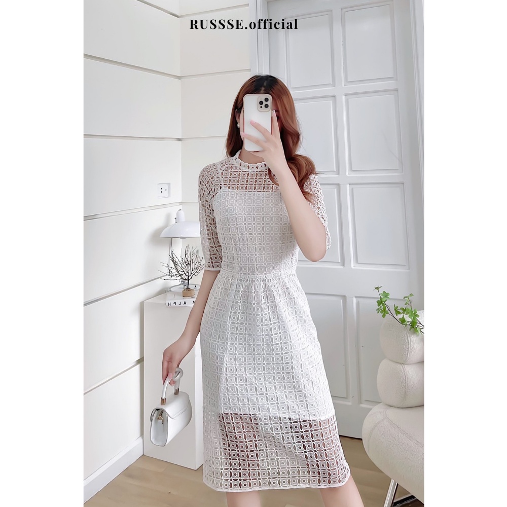 Váy body ren ô phong cách hàn quốc V32 lace {{russse.official}} [Chính hãng]