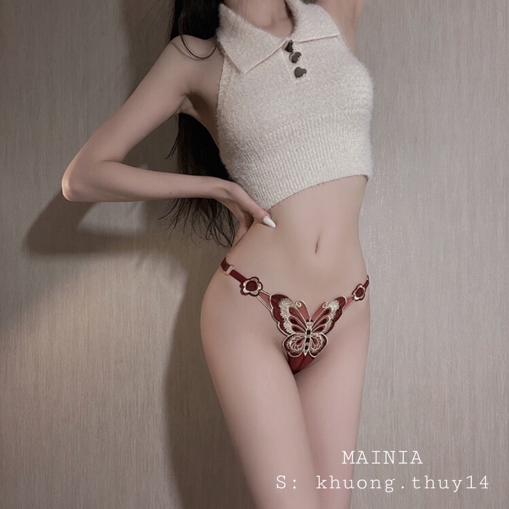 [Có BIGSIZE 75Kg] Quần Lót Ren Lọt Khe Butterfly Siêu Đẹp Dây Hông Có Khoá Điều Chỉnh Cao Cấp Mainia Shop