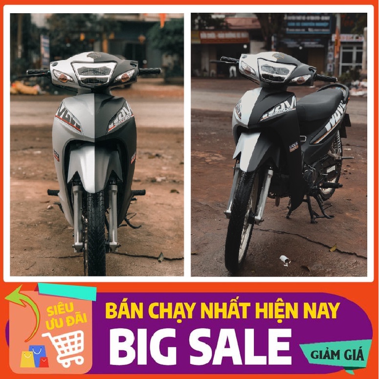 Tem trùm wave 50cc - 110cc Mẫu nửa đen nửa trắng