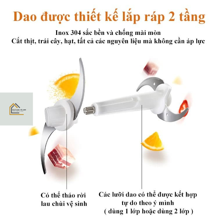 Máy xay thịt _máy xay đa năng Sokany 7004A cối thủy tinh siêu chắc chắn công suất lớn 800W Hàng chính hãng BH 12 tháng