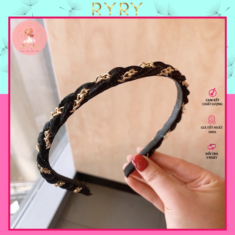 Cài Tóc Đan Xoắn Vải Da Xinh Xắn Phong Cách Hàn Quốc Cho Nữ