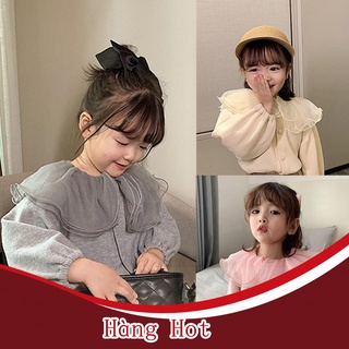 [Hàng Cao Cấp ] Áo Kiểu Dài Tay Phối Ren Xinh Xắn Theo Phong Cách Hàn Quốc Dành Cho Bé Gái