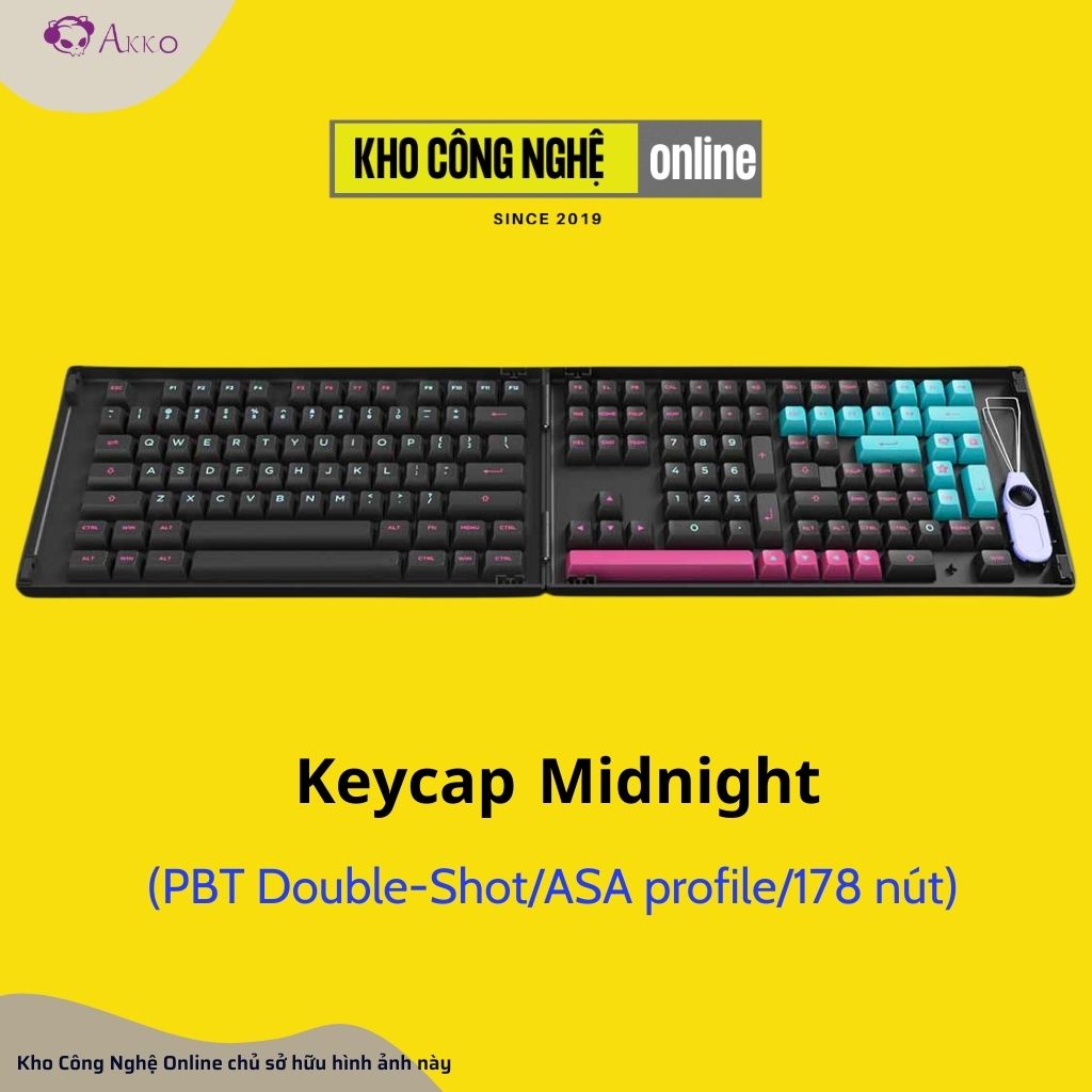 AKKO Keycap set – Midnight (PBT Double-Shot/ASA profile/178 nút)