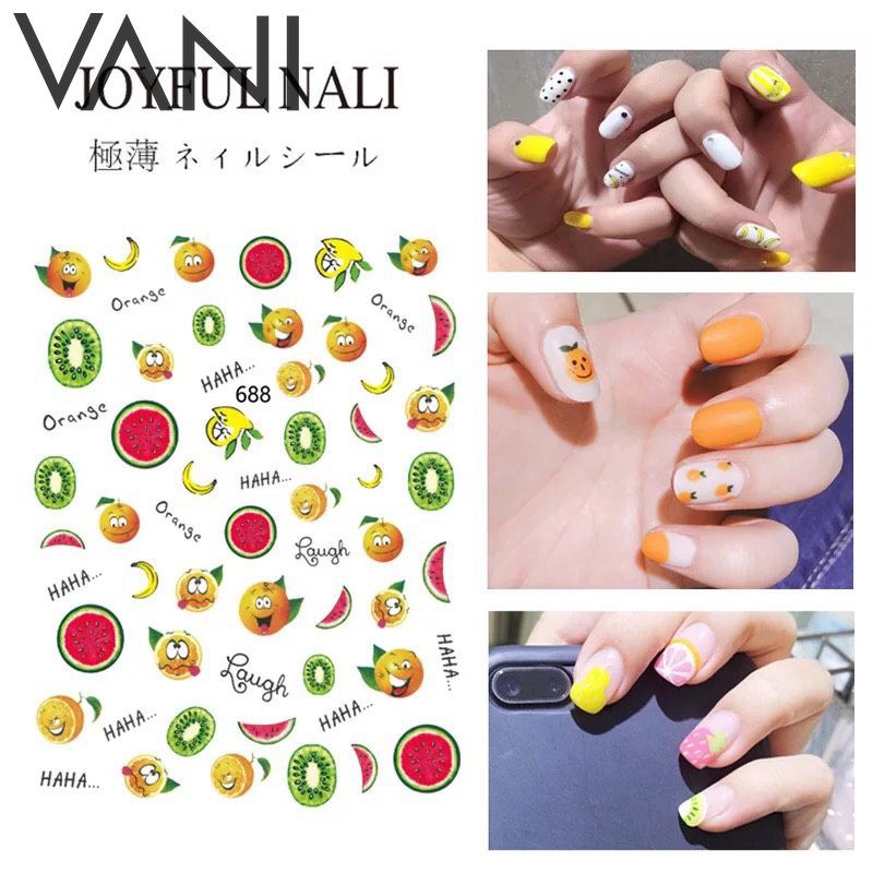 STICKER NAIL DÁN MÓNG TAY HÌNH TRÁI CÂY VÀ HOA DỄ THƯƠNG - VANI STORE [KIRA0038]