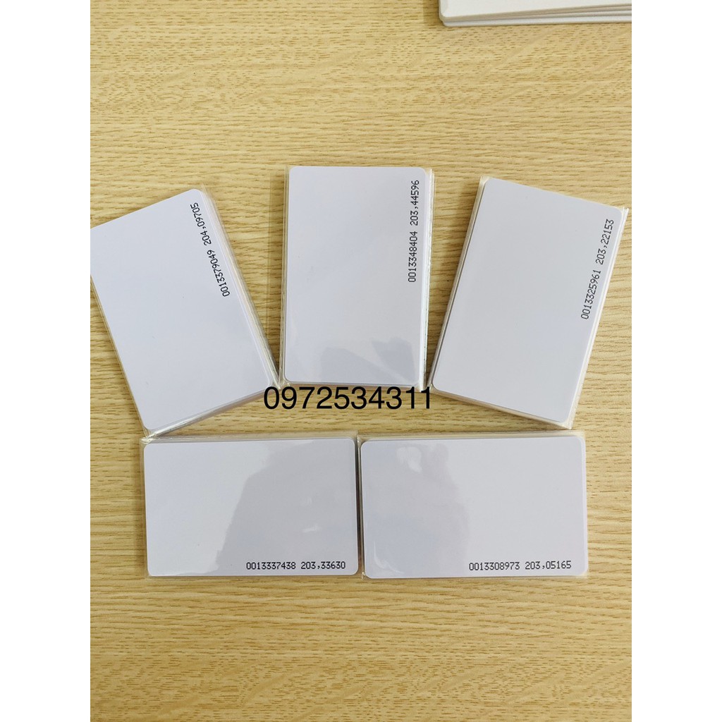 Thẻ cảm ứng Proximity 125KHZ chuyên dùng chấm công văn phòng nhà máy xí nghiệp phân xưởng, thẻ màu trắng loại 0,8mm