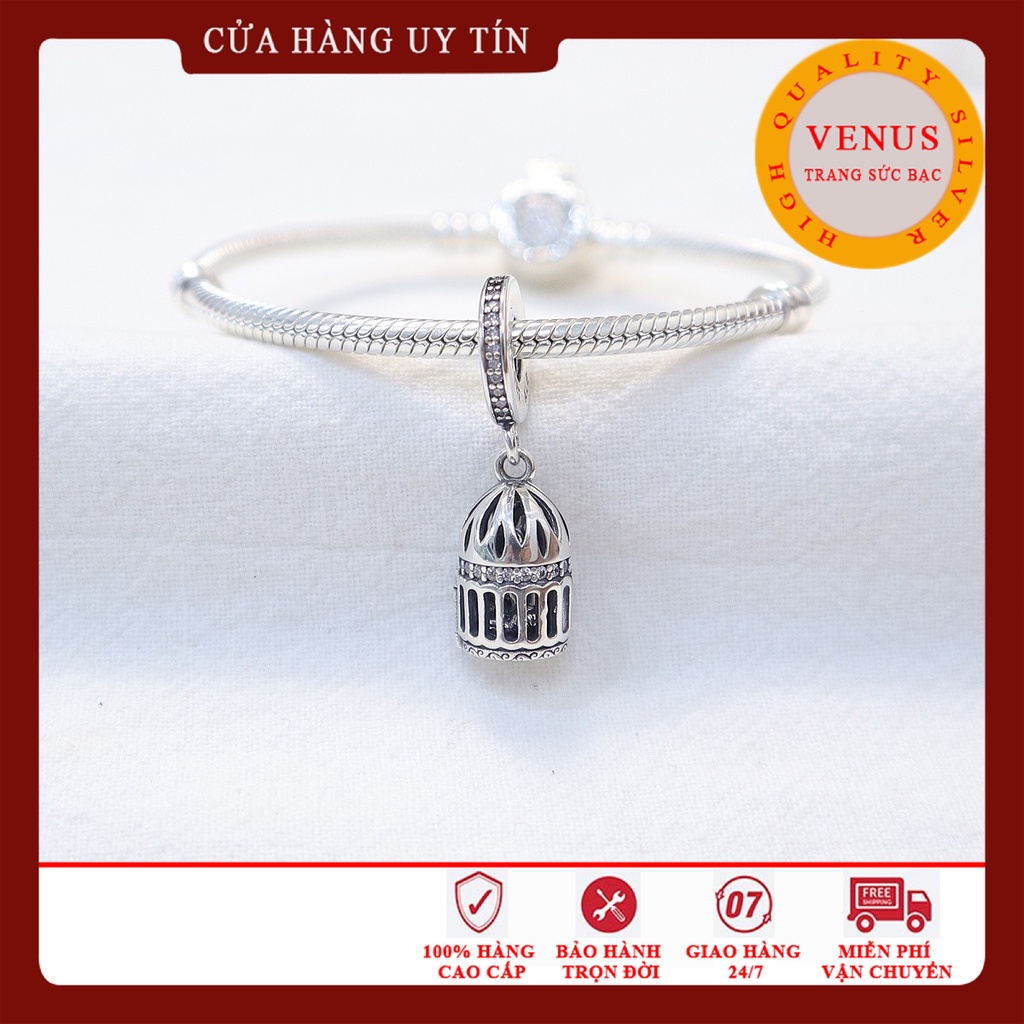Charm chiếc lồng chim bạc 925- Trang sức bạc Venus