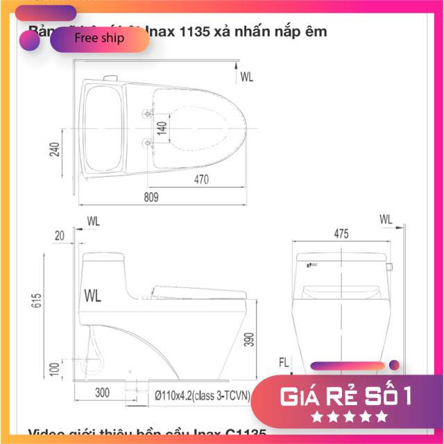 Bồn cầu INAX chính hãng AC-1135VN