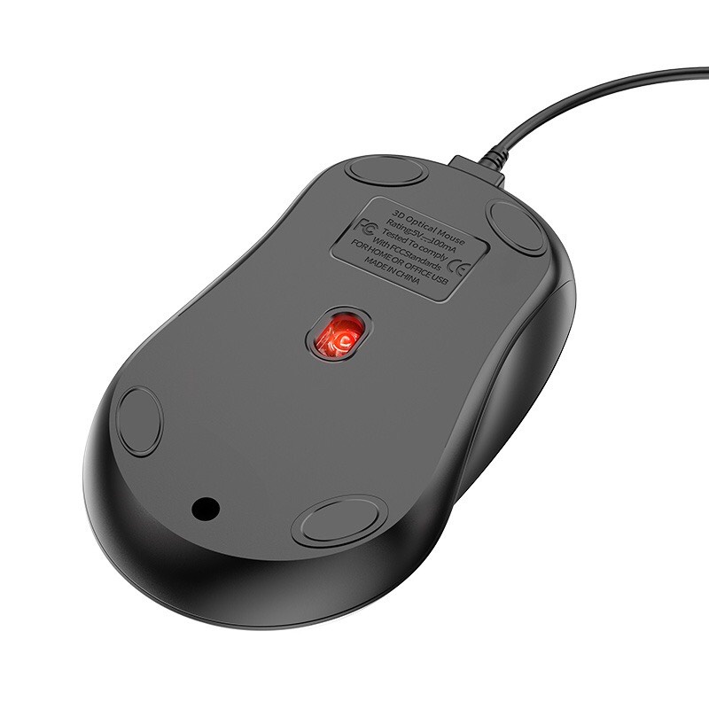 ✅CHUỘT MÁY TÍNH CÓ DÂY BOROFONE BG4 cổng USB SENSITIVE BUSNESS WRED MOUSE DÂY DÀI 1.5m-BH 12 Tháng