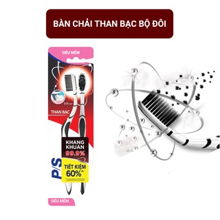 Bàn Chải Đánh Răng PS Than Hoạt Tính Bộ 2 cây